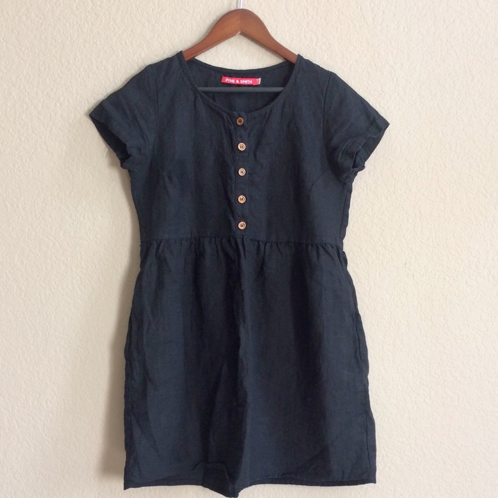 Pyne & Smith black linen dress